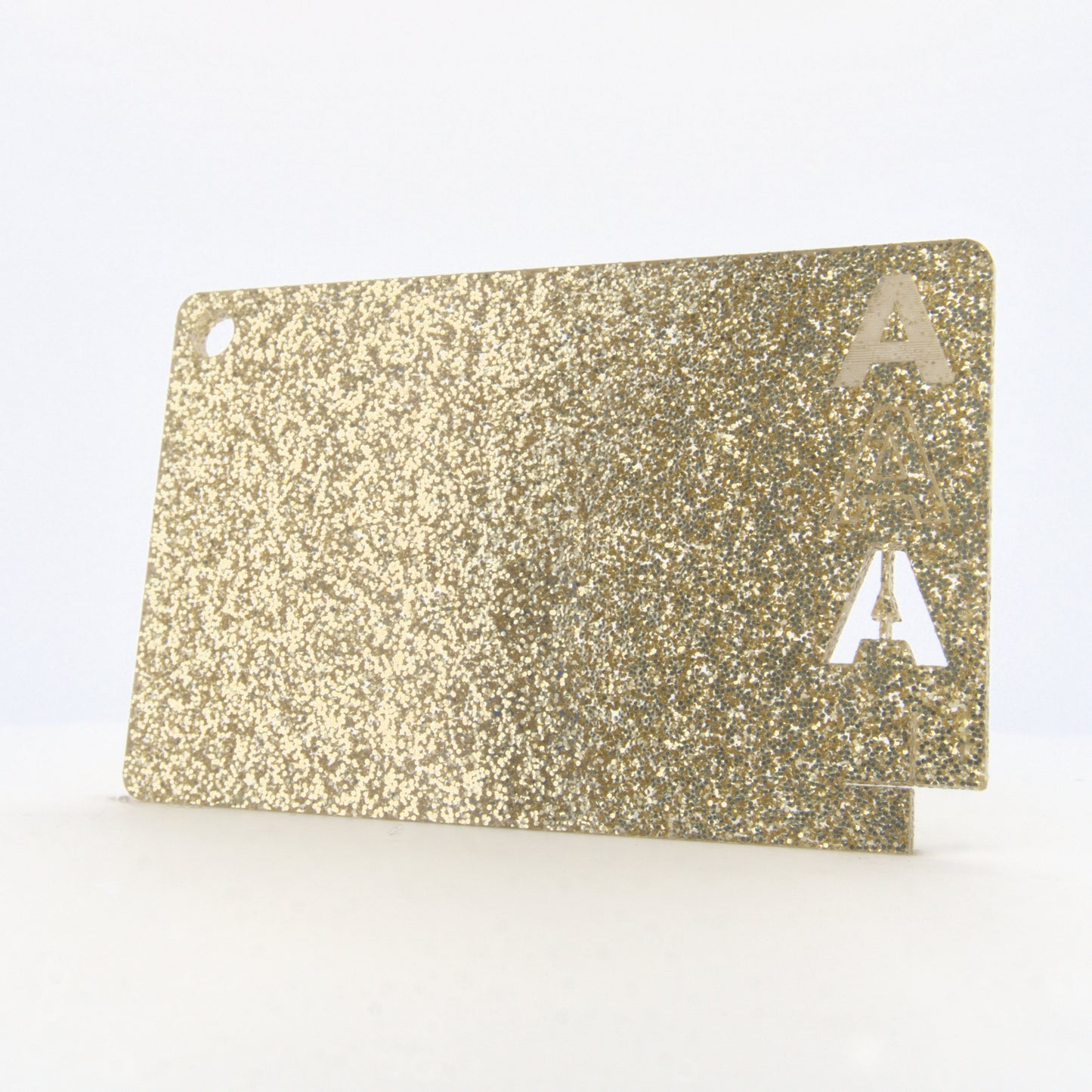 Acrylaat glitter goud, 3 mm