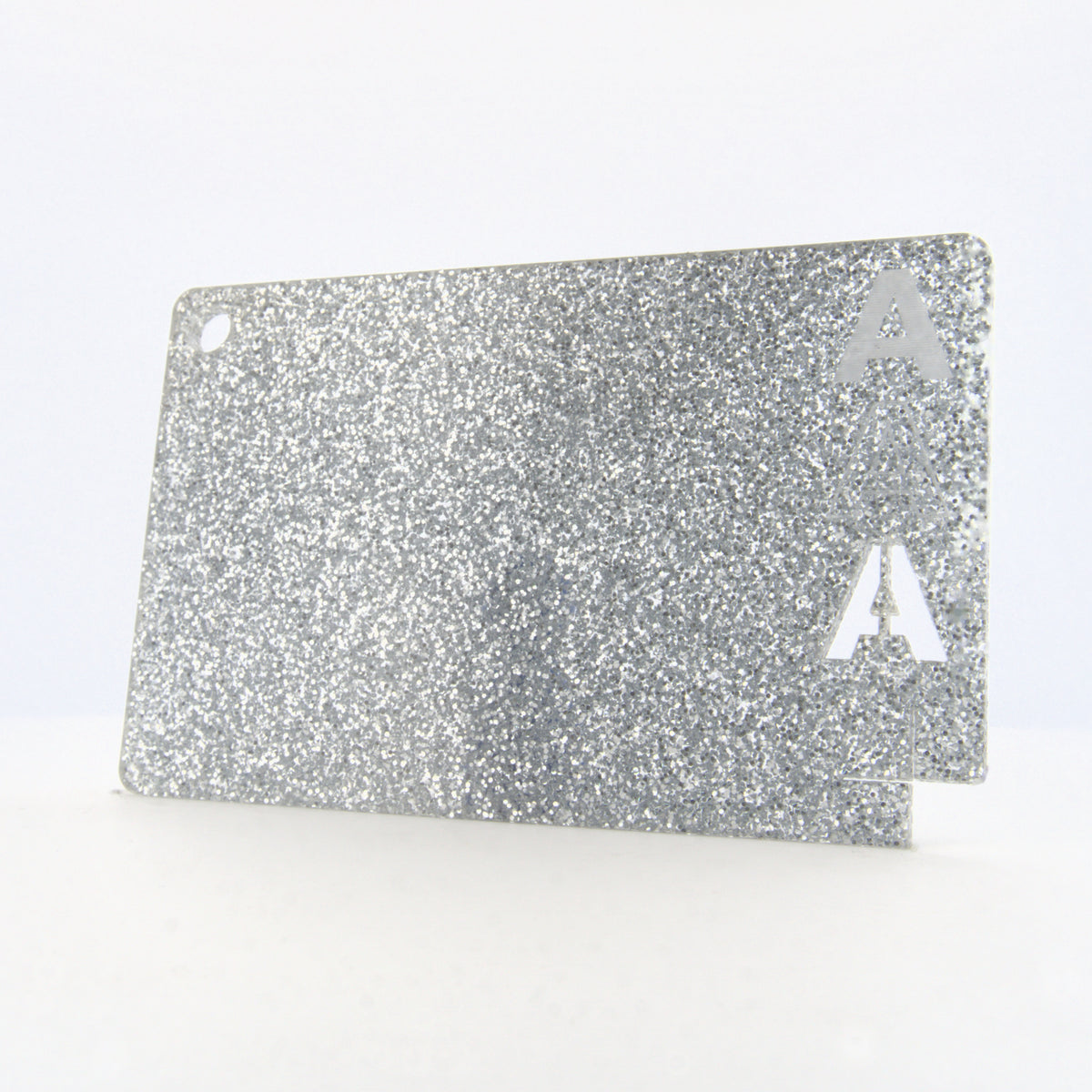 Acrylaat glitter zilver, 3 mm