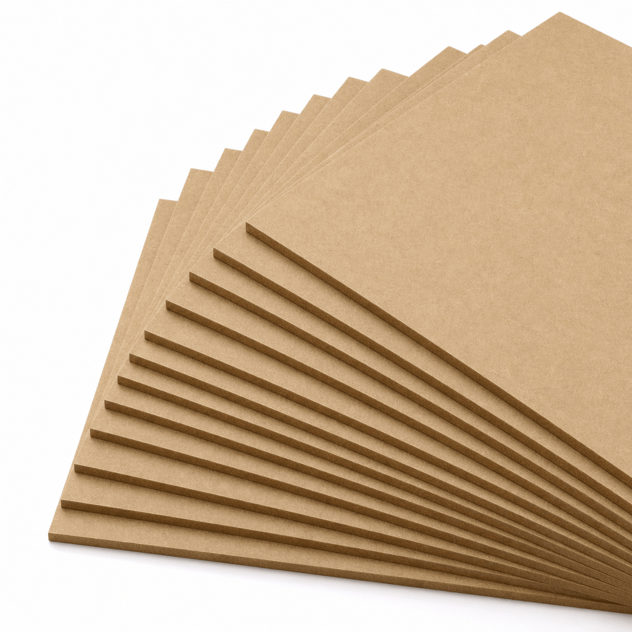 Éventail d’échantillons de panneaux MDF marron du lot de matériaux