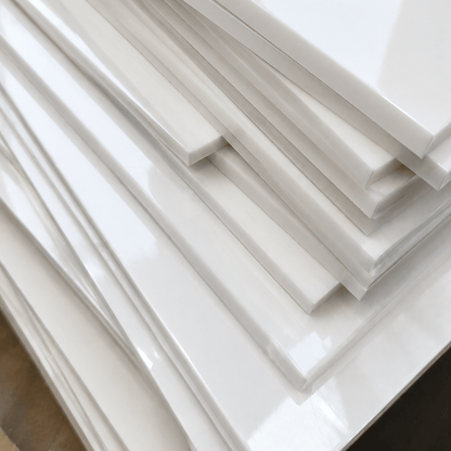 Stapel rechthoeken van 6 mm wit acrylaat